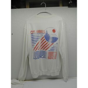 Men’s Chubbies Ametrican Made White Long Sleeve T-shirt Made In The USA Med.